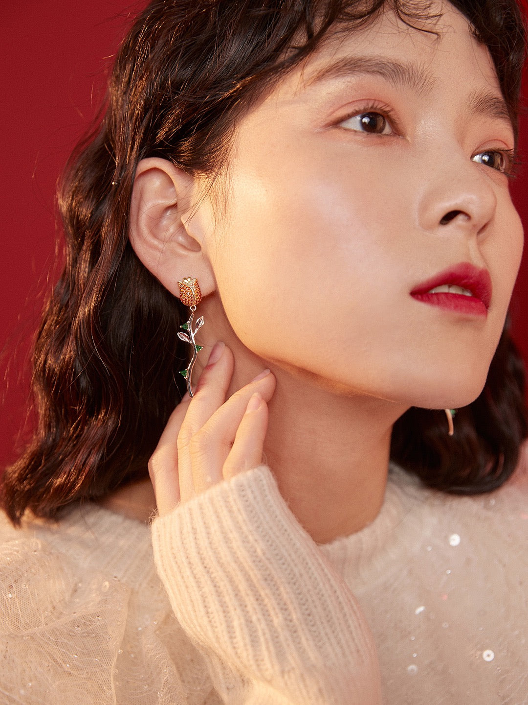 Vintage-Style S925 Rose Earrings