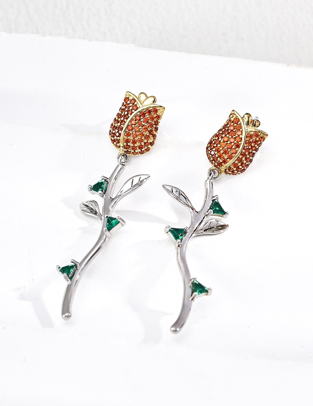 Vintage-Style S925 Rose Earrings
