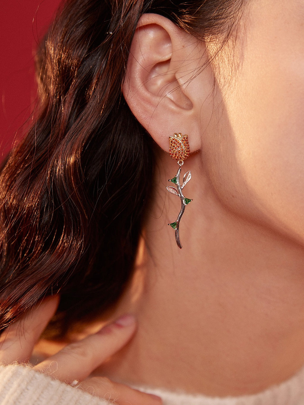 Vintage-Style S925 Rose Earrings