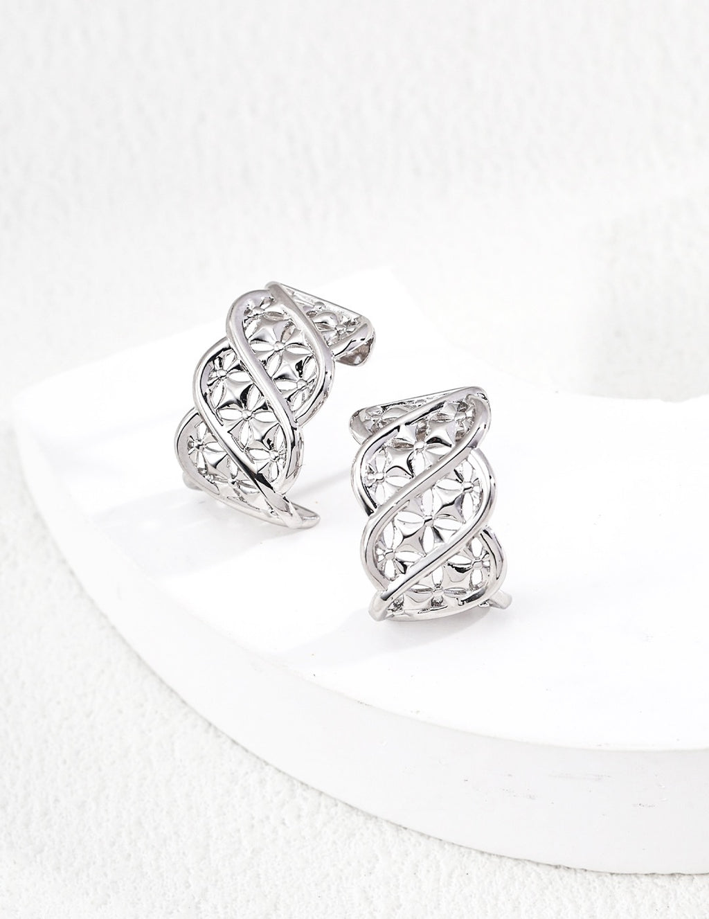 S925 Twisted Totem — Modernized Chinese Motif Ring & Earrings