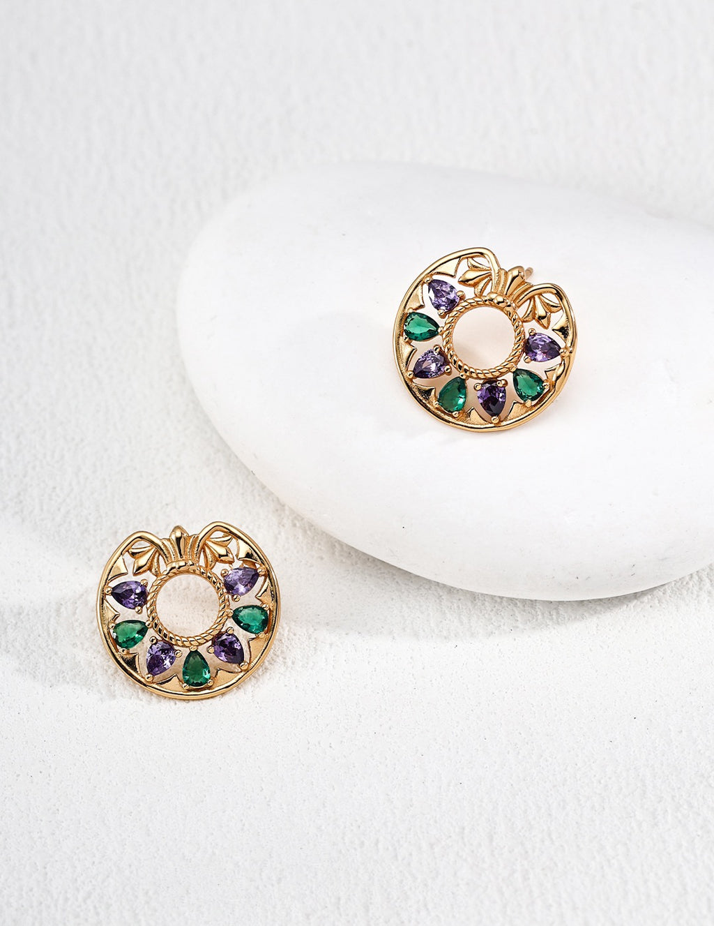 S925 Monet-Inspired, Vintage Gold