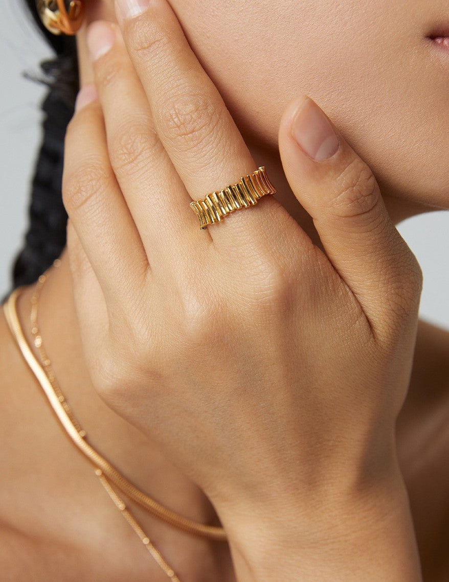 S925 Sterling Silver Minimal Open Ring & Earrings