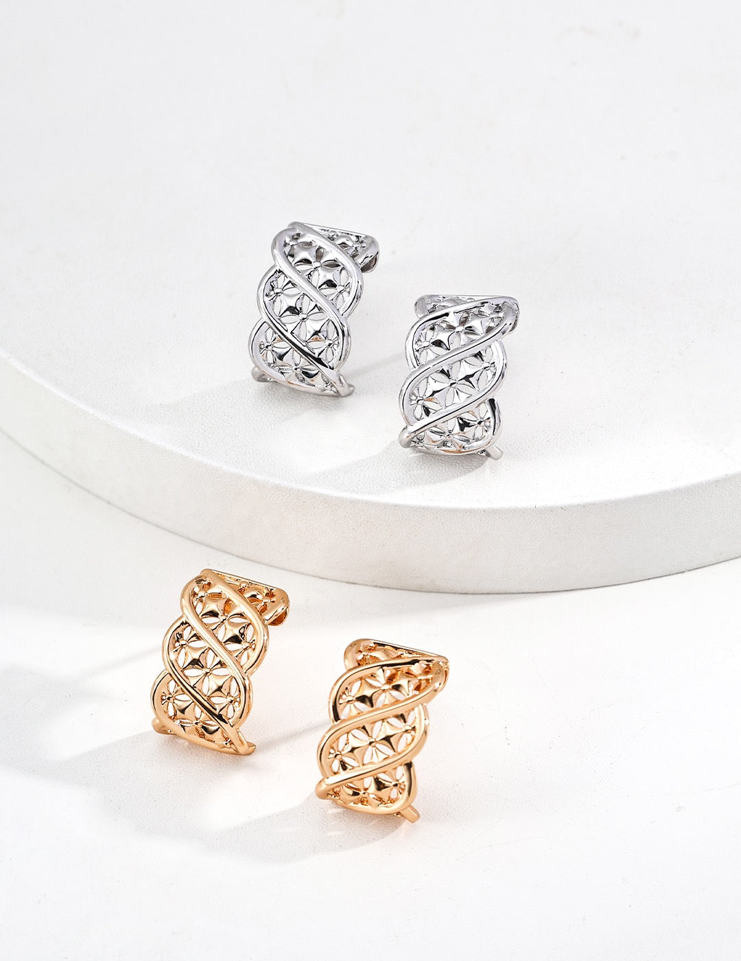 S925 Twisted Totem — Modernized Chinese Motif Ring & Earrings
