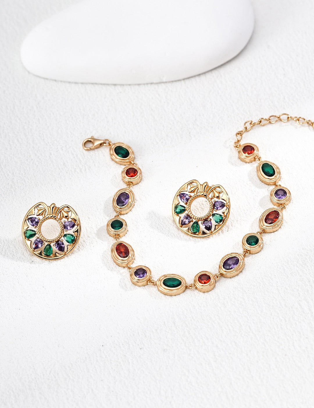 S925 Monet-Inspired, Vintage Gold