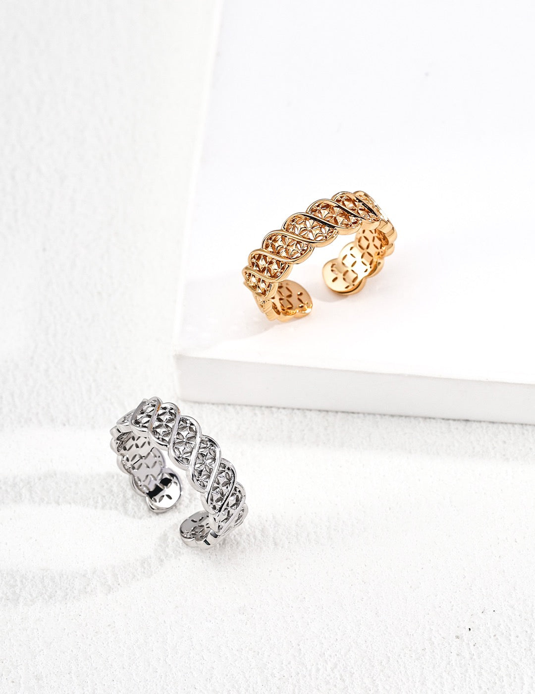 S925 Twisted Totem — Modernized Chinese Motif Ring & Earrings
