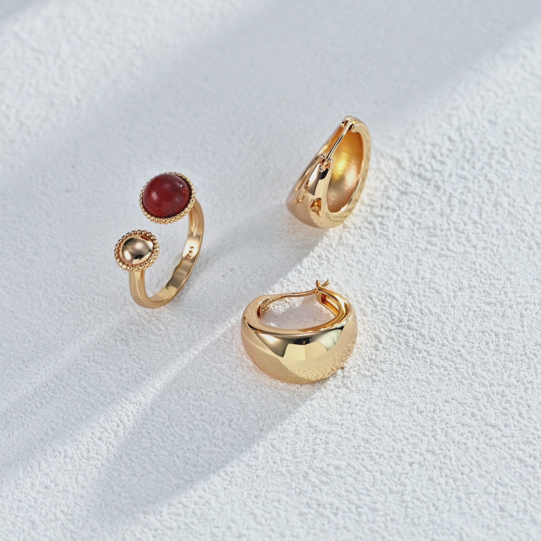 S925 Minimalist Silver Earrings & Ring